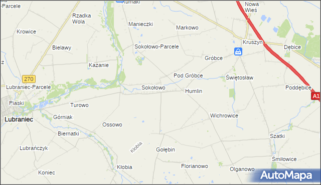 mapa Koszanowo gmina Włocławek, Koszanowo gmina Włocławek na mapie Targeo