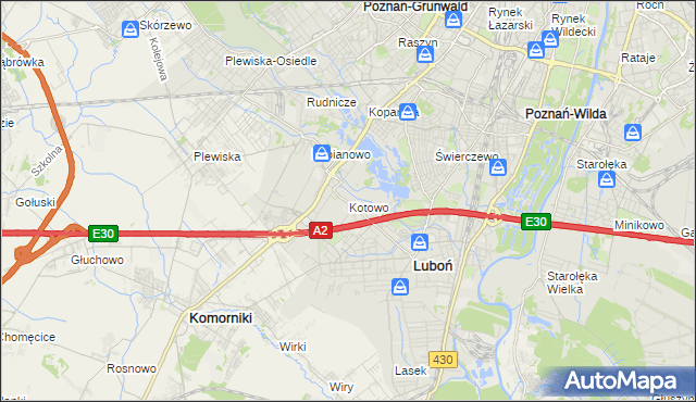 mapa Kotowo gmina Poznań, Kotowo gmina Poznań na mapie Targeo
