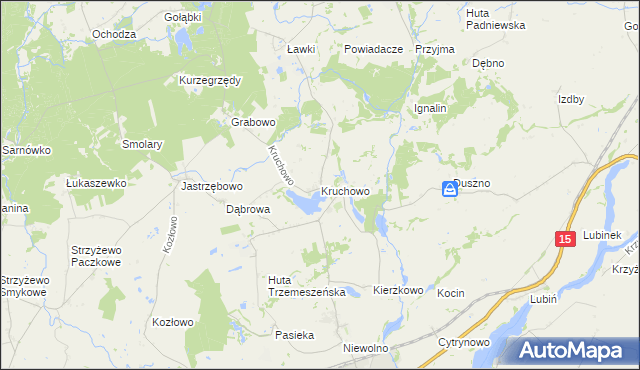 mapa Kruchowo, Kruchowo na mapie Targeo