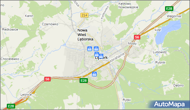 mapa Lębork, Lębork na mapie Targeo