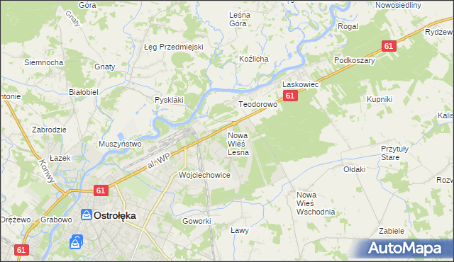 mapa Nowa Wieś Leśna, Nowa Wieś Leśna na mapie Targeo