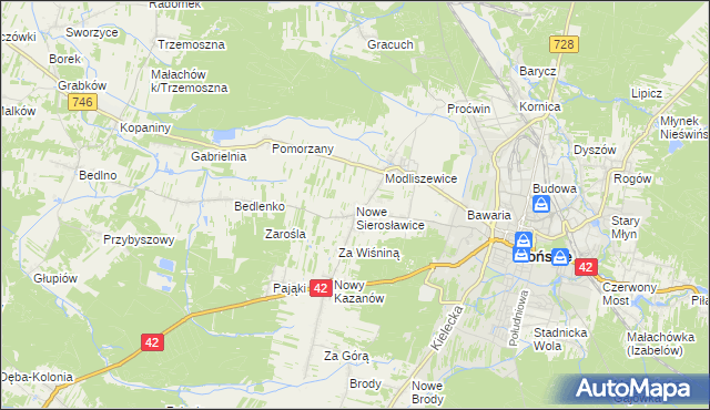 mapa Nowe Sierosławice, Nowe Sierosławice na mapie Targeo