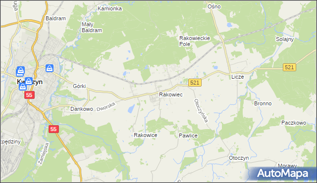 mapa Rakowiec gmina Kwidzyn, Rakowiec gmina Kwidzyn na mapie Targeo