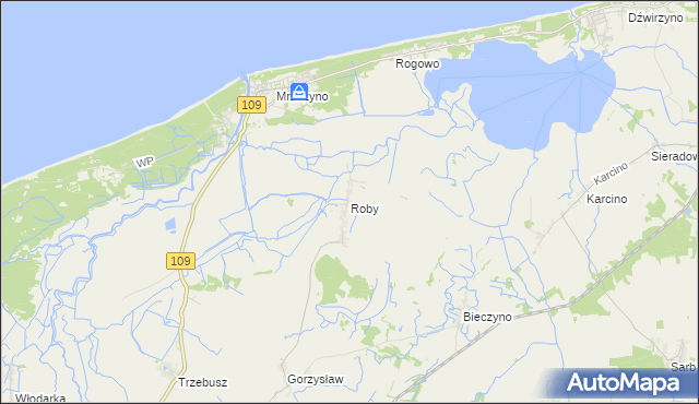 mapa Roby, Roby na mapie Targeo