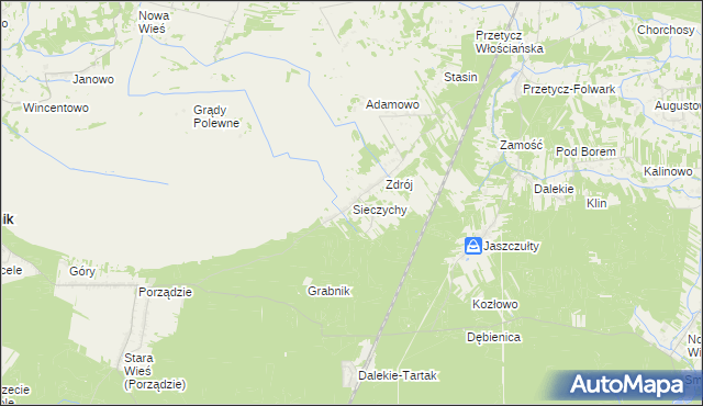 mapa Sieczychy, Sieczychy na mapie Targeo