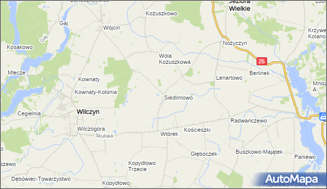 mapa Siedlimowo, Siedlimowo na mapie Targeo