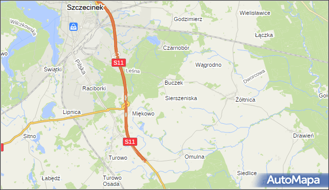mapa Sierszeniska, Sierszeniska na mapie Targeo