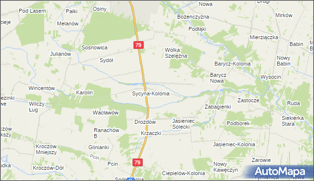 mapa Sycyna Południowa, Sycyna Południowa na mapie Targeo