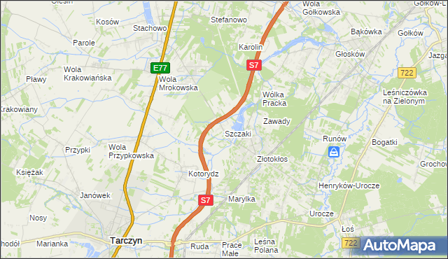 mapa Szczaki, Szczaki na mapie Targeo