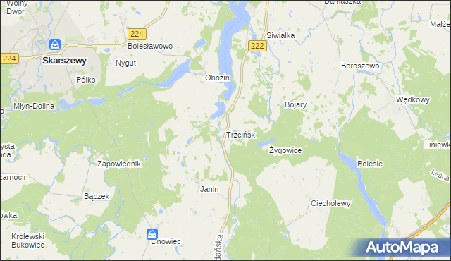 mapa Trzcińsk, Trzcińsk na mapie Targeo