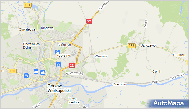mapa Wawrów, Wawrów na mapie Targeo