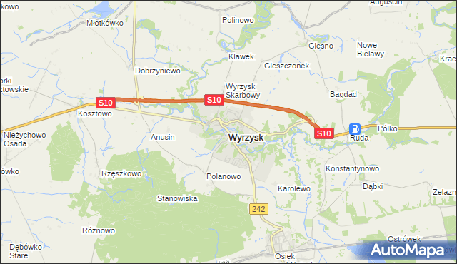mapa Wyrzysk, Wyrzysk na mapie Targeo