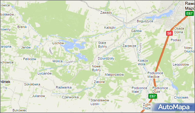 mapa Dziurdzioły, Dziurdzioły na mapie Targeo