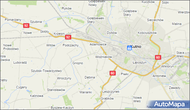 mapa Woźniaków, Woźniaków na mapie Targeo