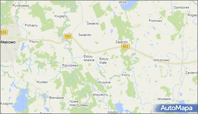 mapa Ełdyty Małe, Ełdyty Małe na mapie Targeo