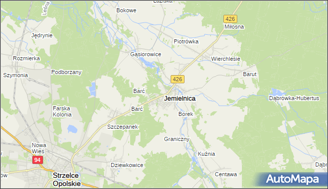 mapa Jemielnica, Jemielnica na mapie Targeo