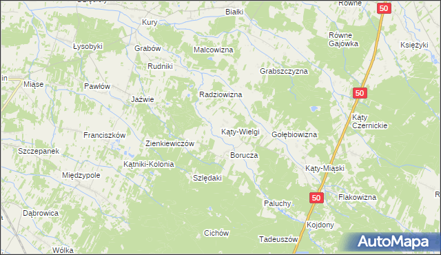 mapa Kąty-Wielgi, Kąty-Wielgi na mapie Targeo
