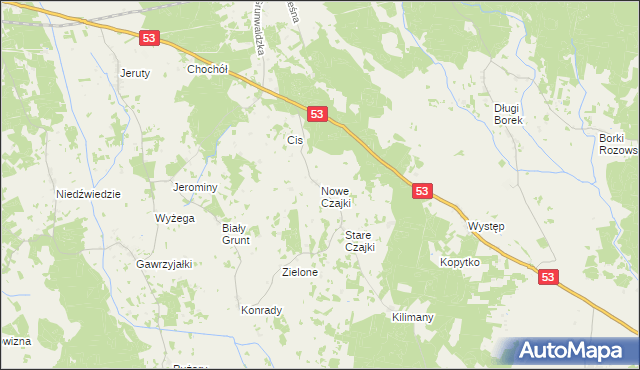 mapa Nowe Czajki, Nowe Czajki na mapie Targeo