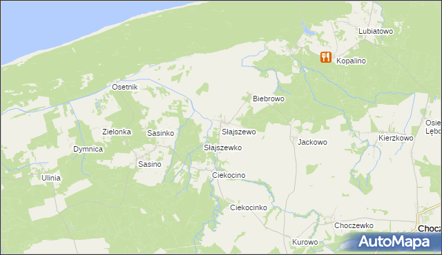mapa Słajszewo, Słajszewo na mapie Targeo