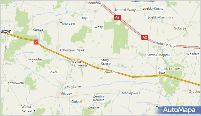 mapa Stary Krzesk, Stary Krzesk na mapie Targeo
