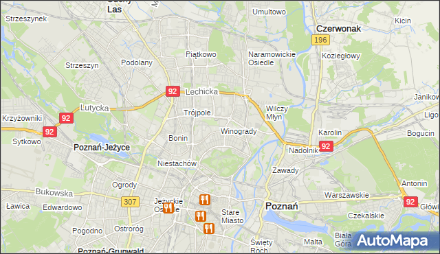 mapa Winogrady, Winogrady na mapie Targeo