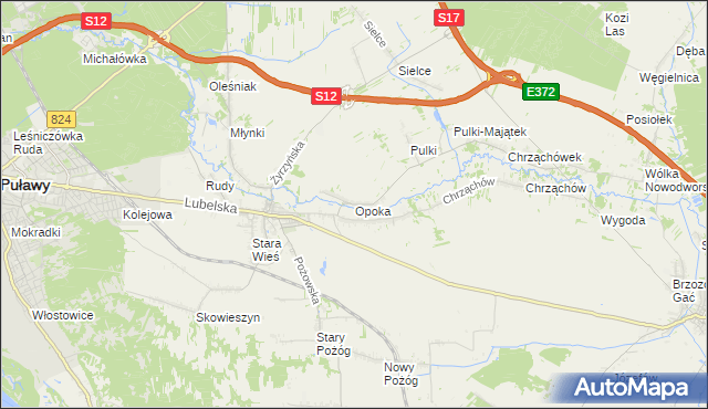 mapa Opoka gmina Końskowola, Opoka gmina Końskowola na mapie Targeo