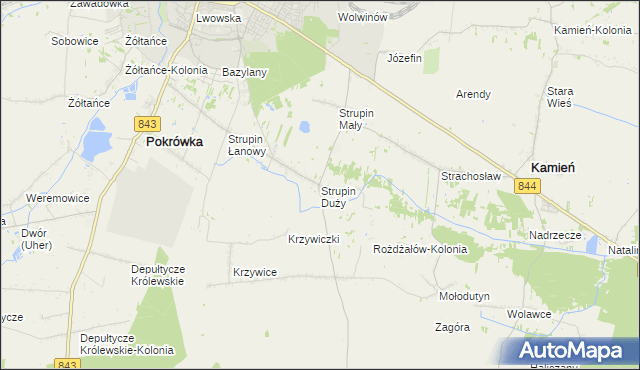 mapa Strupin Duży, Strupin Duży na mapie Targeo