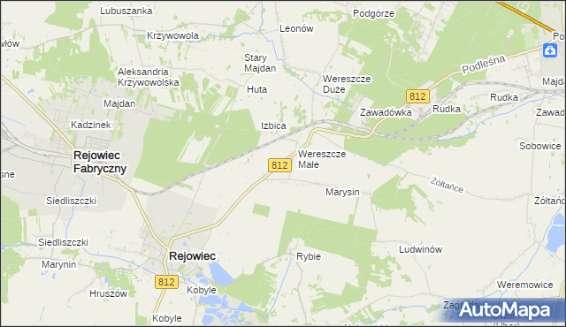 mapa Adamów gmina Rejowiec, Adamów gmina Rejowiec na mapie Targeo