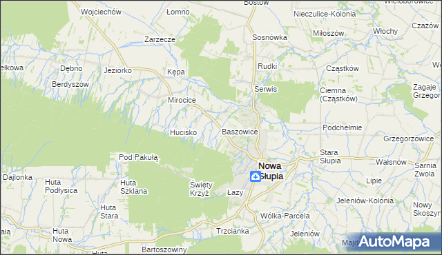 mapa Baszowice, Baszowice na mapie Targeo