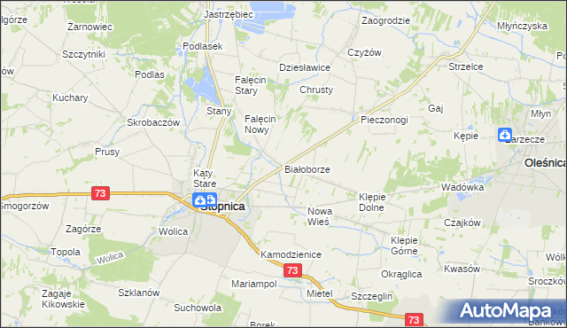 mapa Białoborze, Białoborze na mapie Targeo