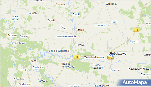 mapa Borowo gmina Rościszewo, Borowo gmina Rościszewo na mapie Targeo