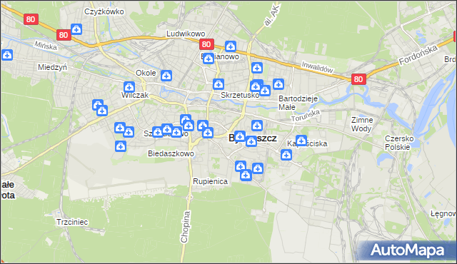 mapa Bydgoszczy, Bydgoszcz na mapie Targeo