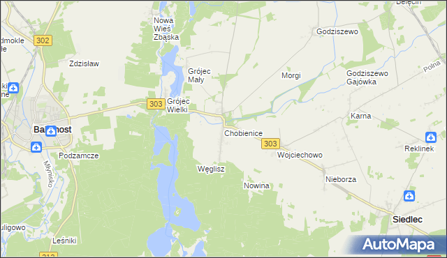 mapa Chobienice, Chobienice na mapie Targeo