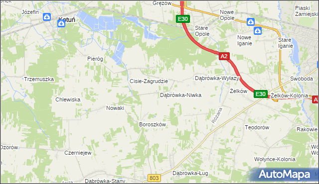 mapa Dąbrówka-Niwka, Dąbrówka-Niwka na mapie Targeo