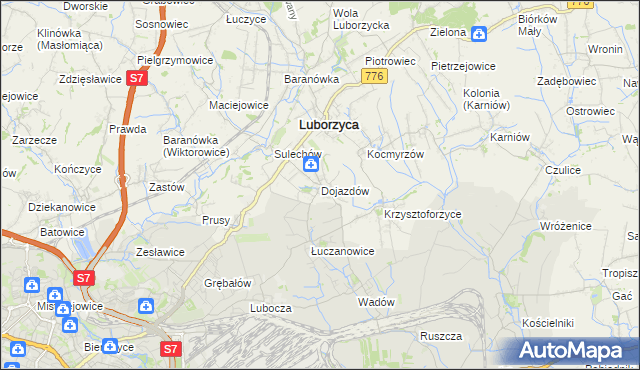 mapa Dojazdów, Dojazdów na mapie Targeo