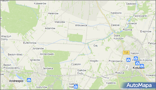 mapa Gałkówek-Parcela, Gałkówek-Parcela na mapie Targeo