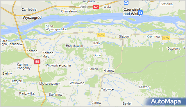 mapa Górki gmina Brochów, Górki gmina Brochów na mapie Targeo