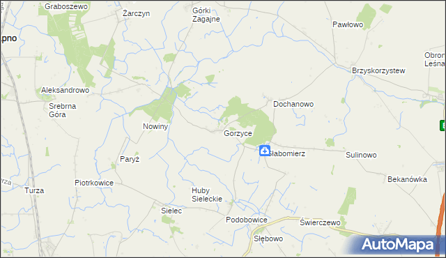 mapa Gorzyce gmina Żnin, Gorzyce gmina Żnin na mapie Targeo