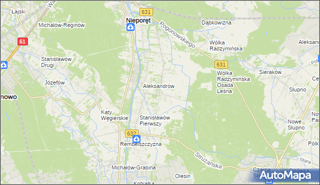 mapa Izabelin gmina Nieporęt, Izabelin gmina Nieporęt na mapie Targeo