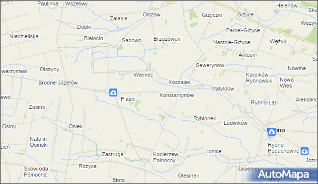 mapa Konstantynów gmina Kocierzew Południowy, Konstantynów gmina Kocierzew Południowy na mapie Targeo