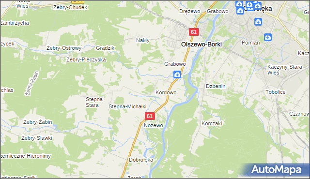 mapa Kordowo, Kordowo na mapie Targeo