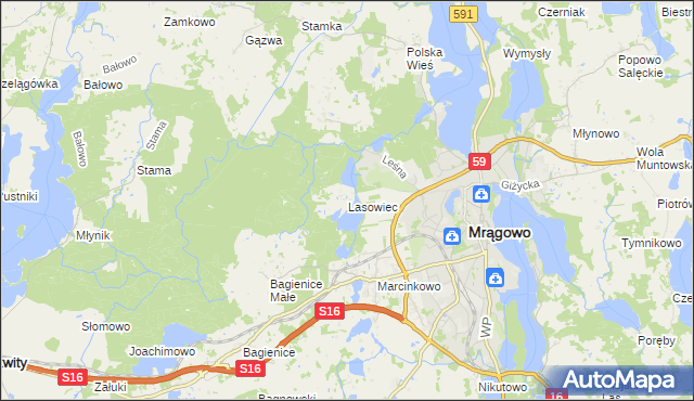 mapa Lasowiec, Lasowiec na mapie Targeo