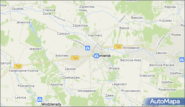 mapa Lutomiersk, Lutomiersk na mapie Targeo