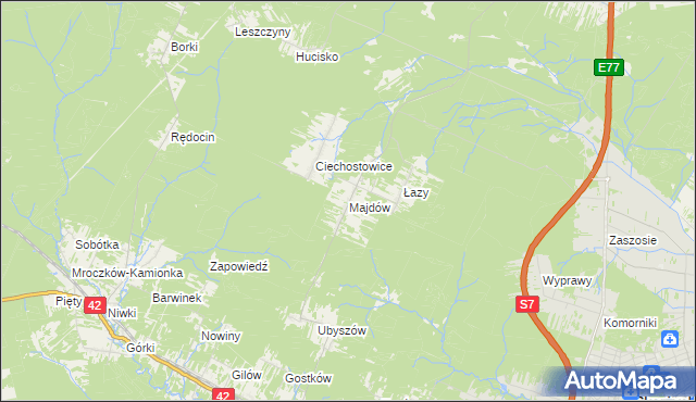 mapa Majdów, Majdów na mapie Targeo