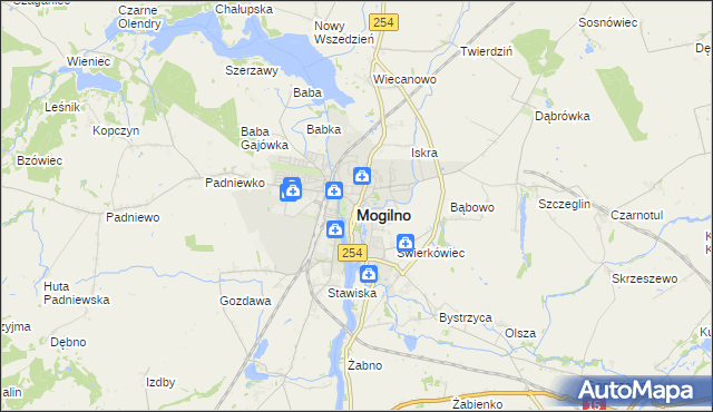 mapa Mogilno, Mogilno na mapie Targeo