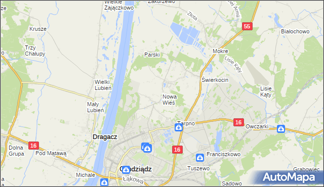 mapa Nowa Wieś gmina Grudziądz, Nowa Wieś gmina Grudziądz na mapie Targeo