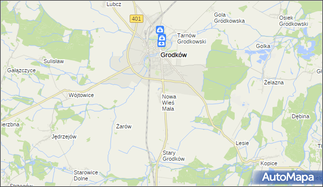 mapa Nowa Wieś Mała gmina Grodków, Nowa Wieś Mała gmina Grodków na mapie Targeo