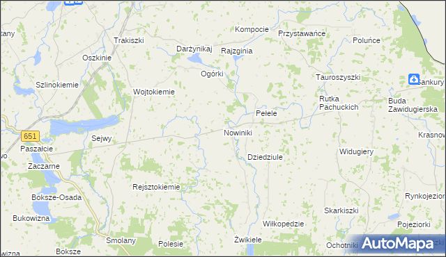 mapa Nowiniki, Nowiniki na mapie Targeo