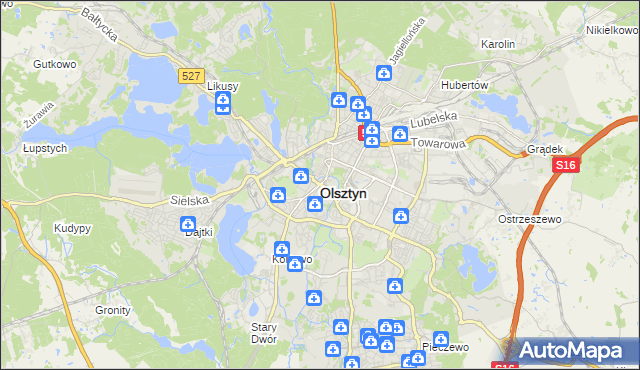 mapa Olsztyna, Olsztyn na mapie Targeo