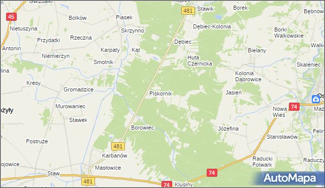 mapa Piskornik Czernicki, Piskornik Czernicki na mapie Targeo